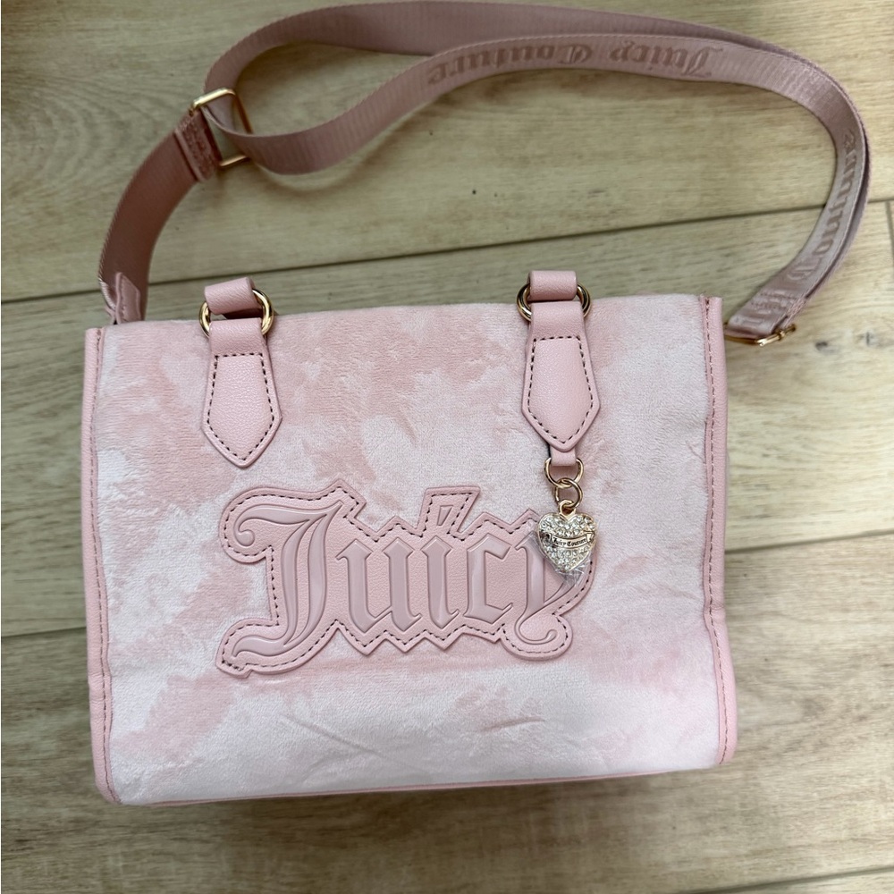 Pink Suede Crossbody Tote